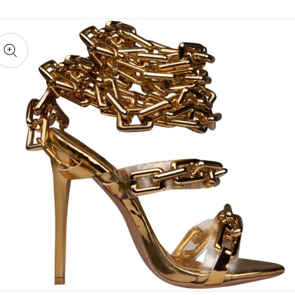 Shane Justin Gold Chain Link Heels ( Brand new)